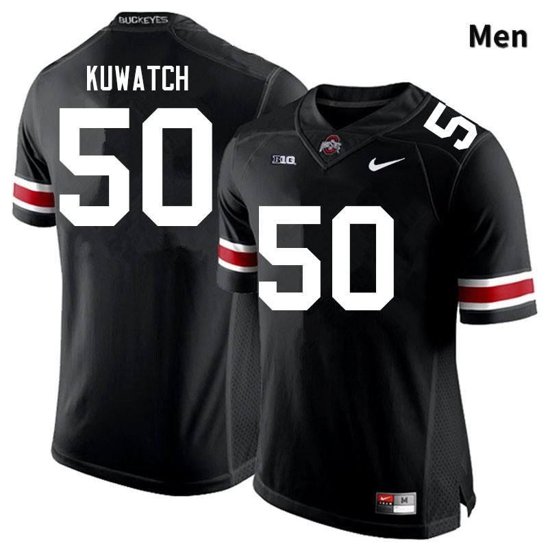 Ohio State Buckeyes Jackson Kuwatch Men's #50 Black Authentic Stitched College Football Jersey